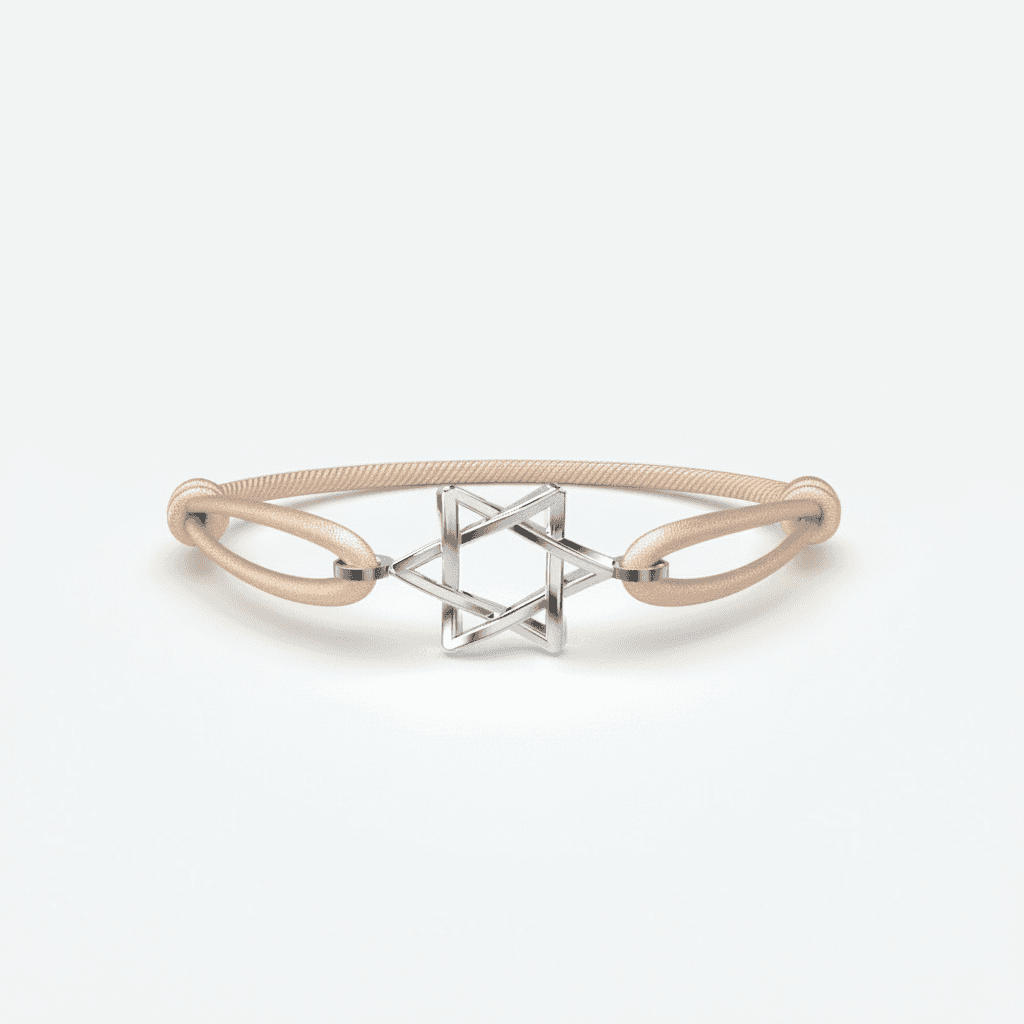 Odile herenarmband van leer met metalen stervormig detail voor een moderne stijl