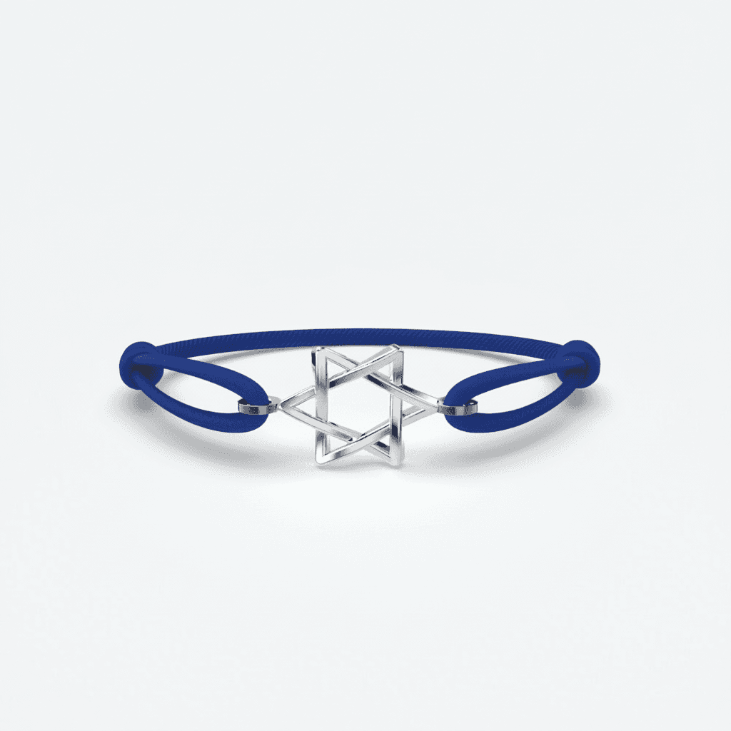 Herenarmband van Odile met blauwe band en zilveren stervormige hanger voor stijlvolle looks