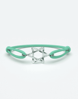 Odile herenarmband met groene siliconen band en stervormig zilveren accent