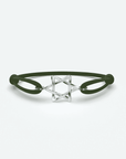 Odile Herenarmband met groene elastische band en stijlvolle zilveren ster voor moderne mannen