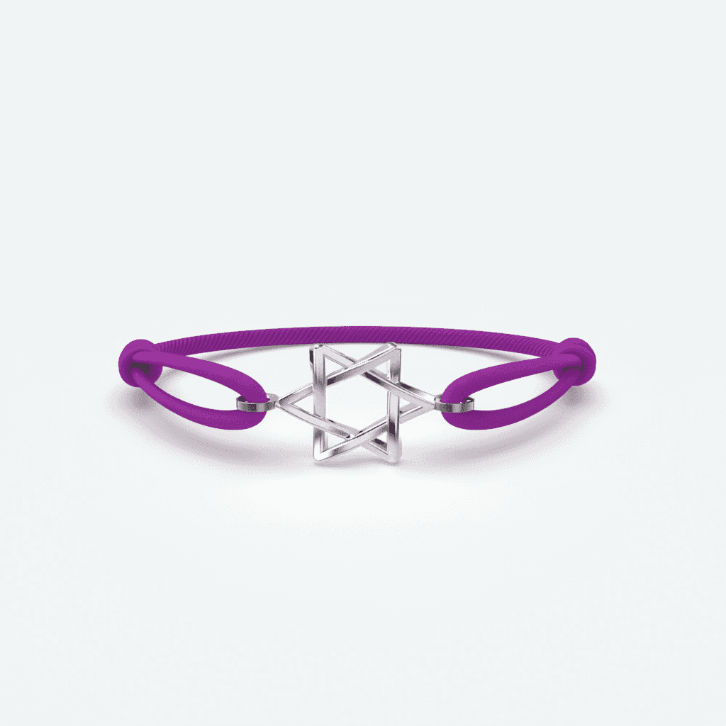 Odile paarse armband voor mannen met verzilverde ster voor een moderne uitstraling