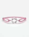 Odile mannenarmband met roze band en stervormige zilveren hanger voor een stijlvolle look