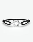 Odile herenarmband met zwart koord en stalen sterontwerp voor een moderne uitstraling