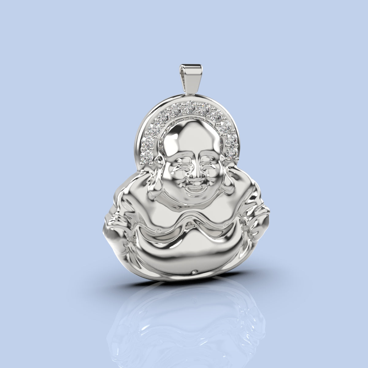 budha pendant with diamonds