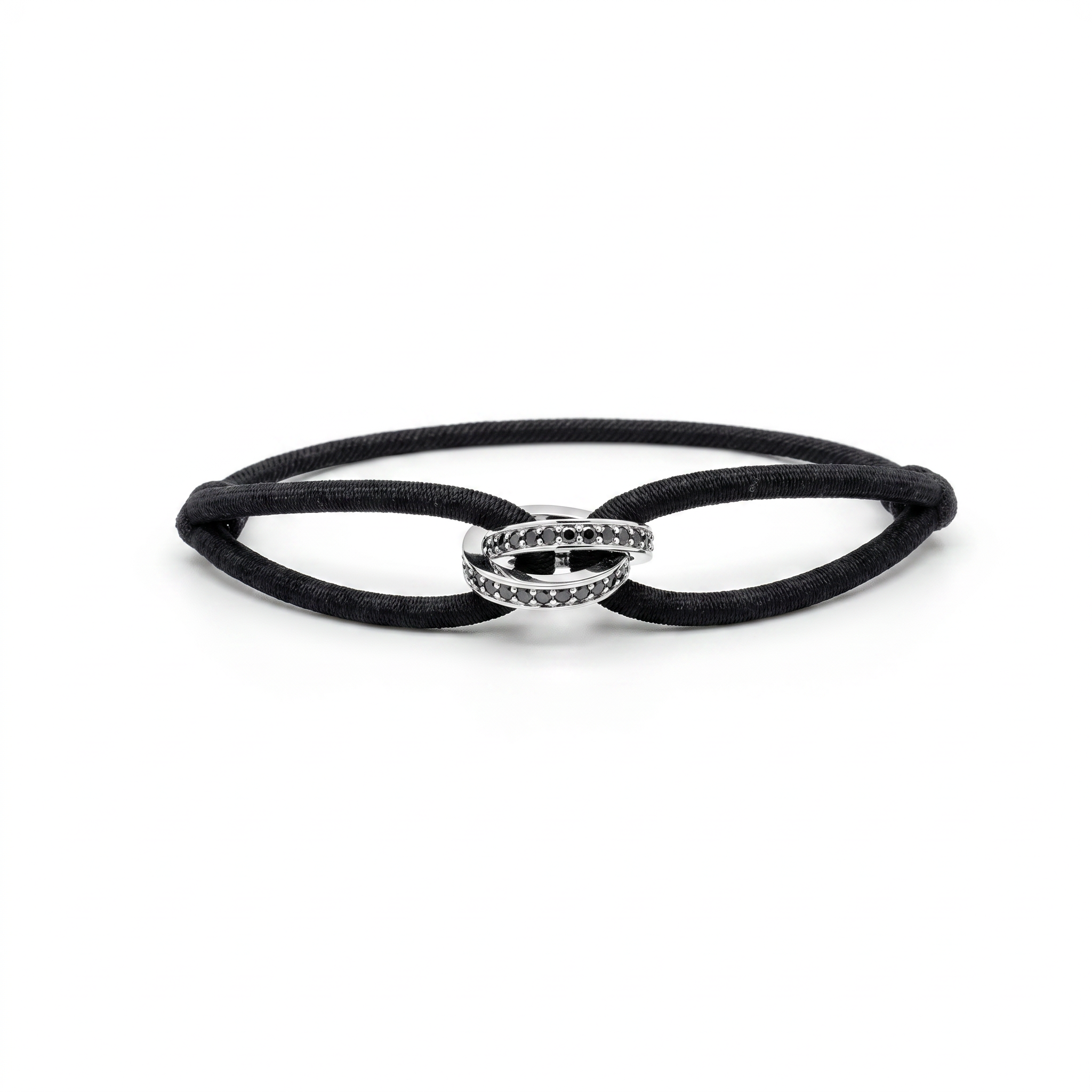 cirkels zwarte diamant armband