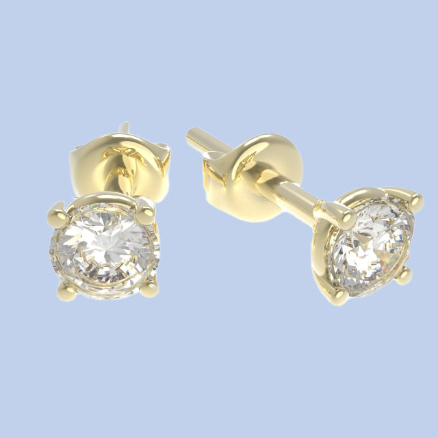 stud earrings with diamonds 0.16 ct.