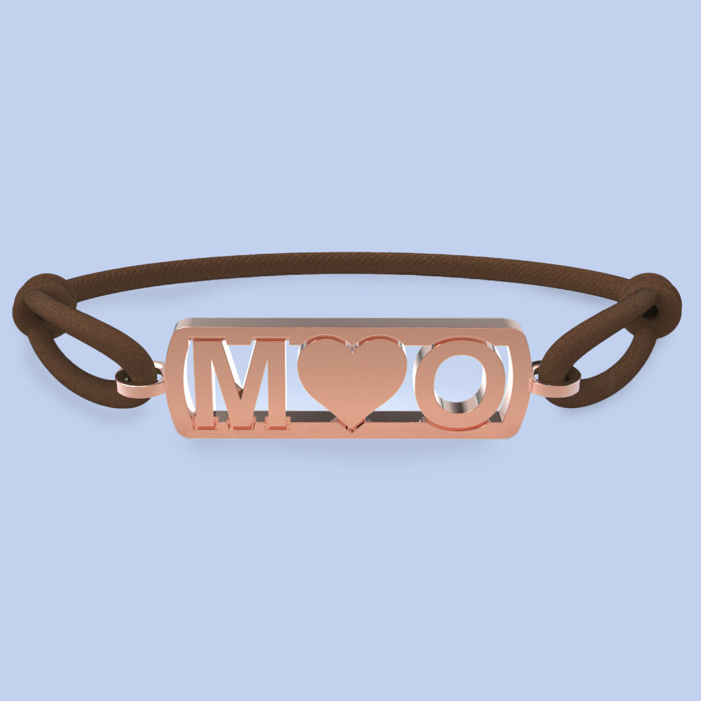 Initialen armband met hartje