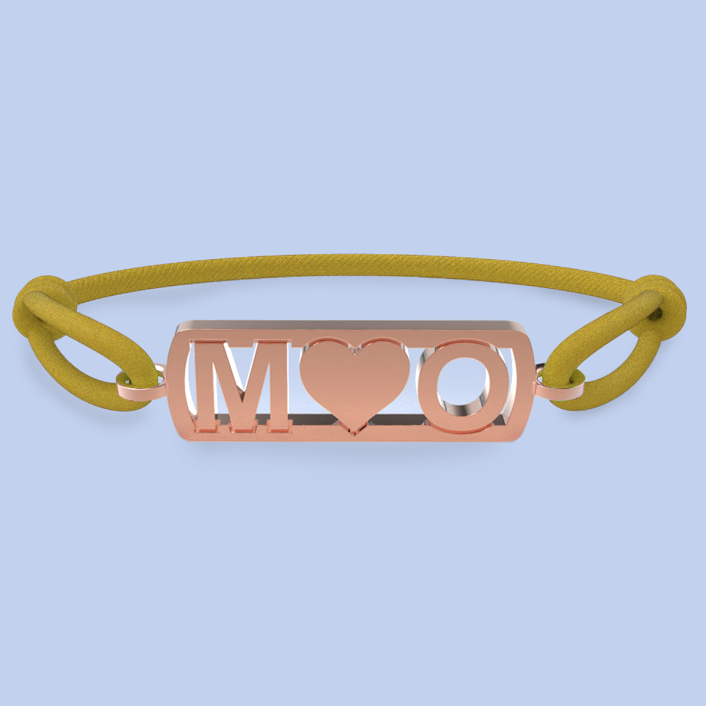 Initialen armband met hartje