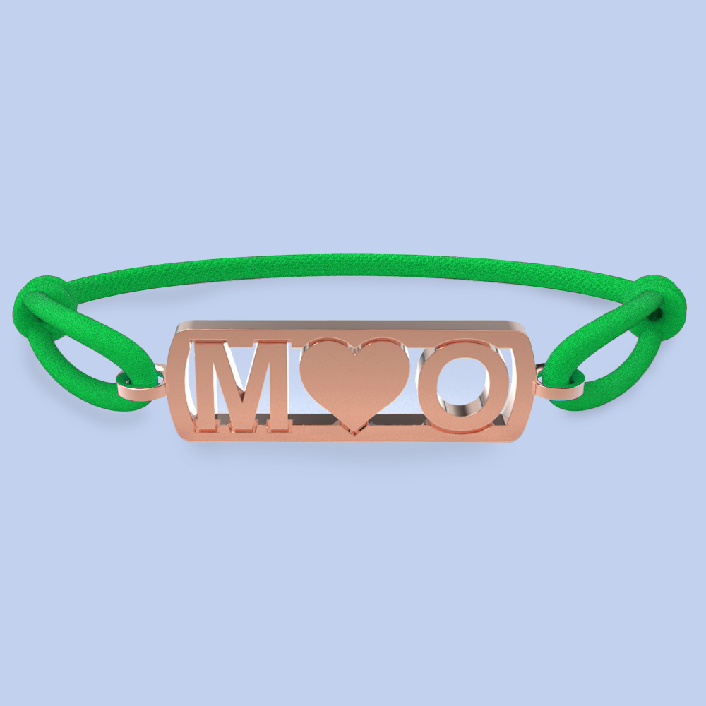 Initialen armband met hartje