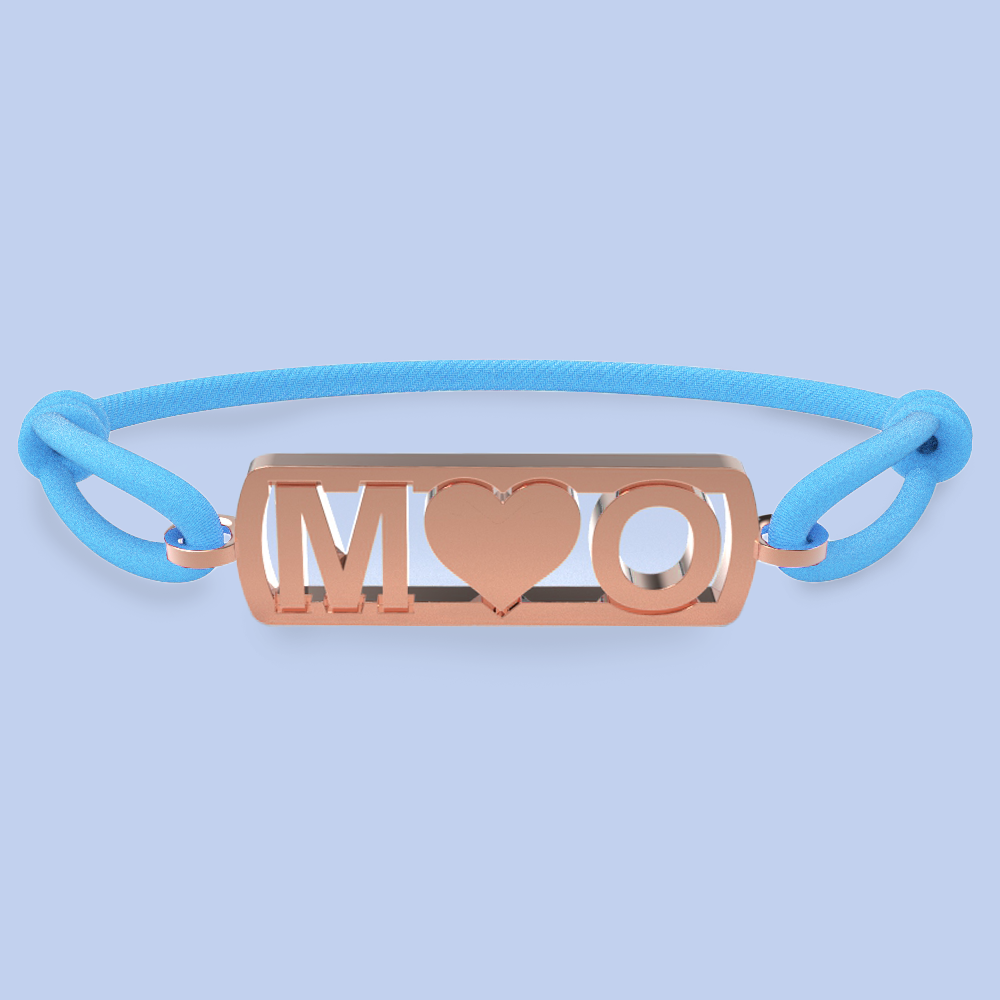 Initialen armband met hartje