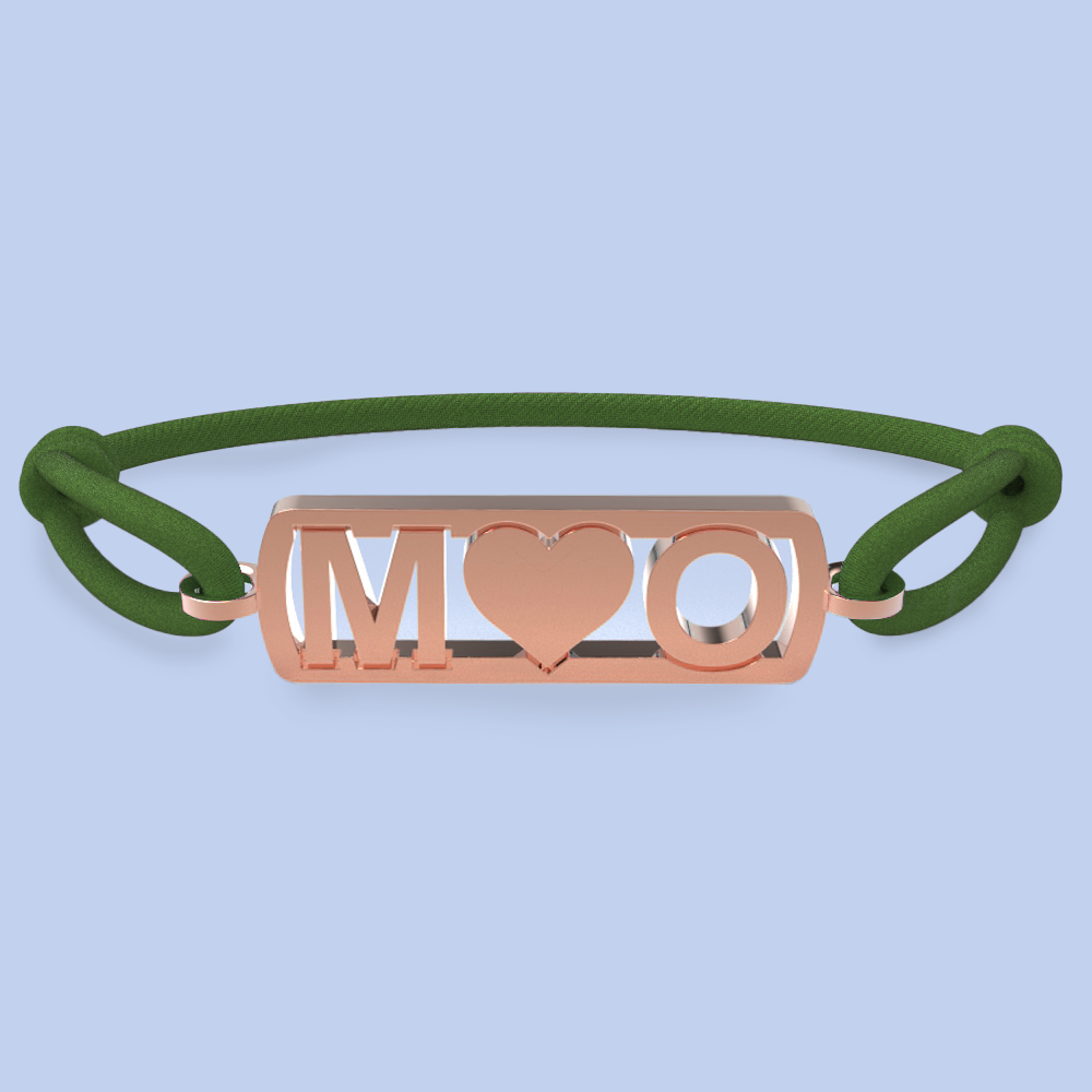 Initialen armband met hartje