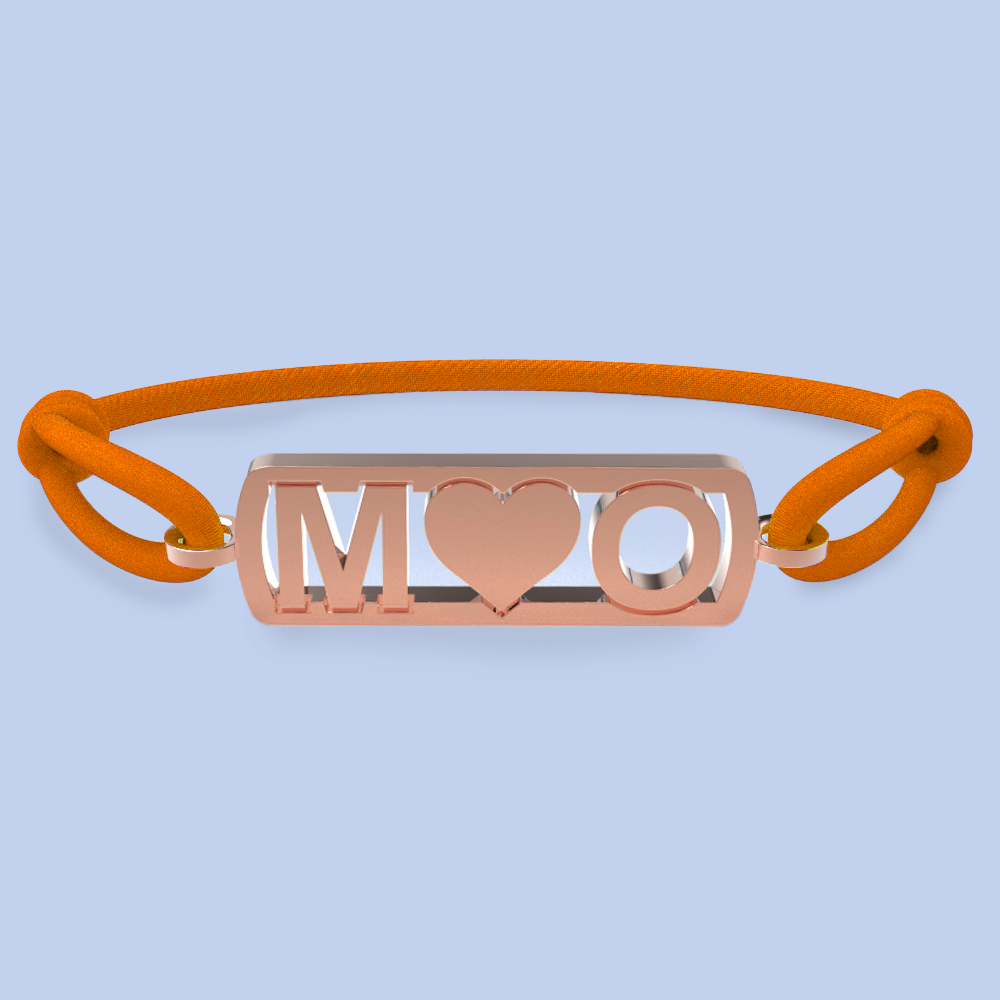 Initialen armband met hartje