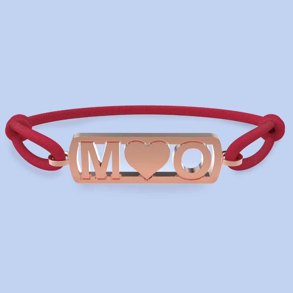 Initialen armband met hartje