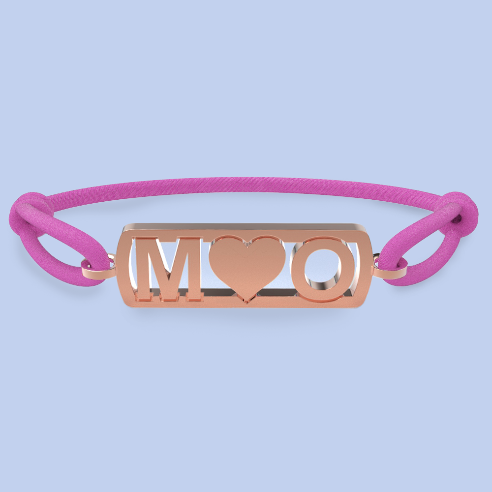 Initialen armband met hartje