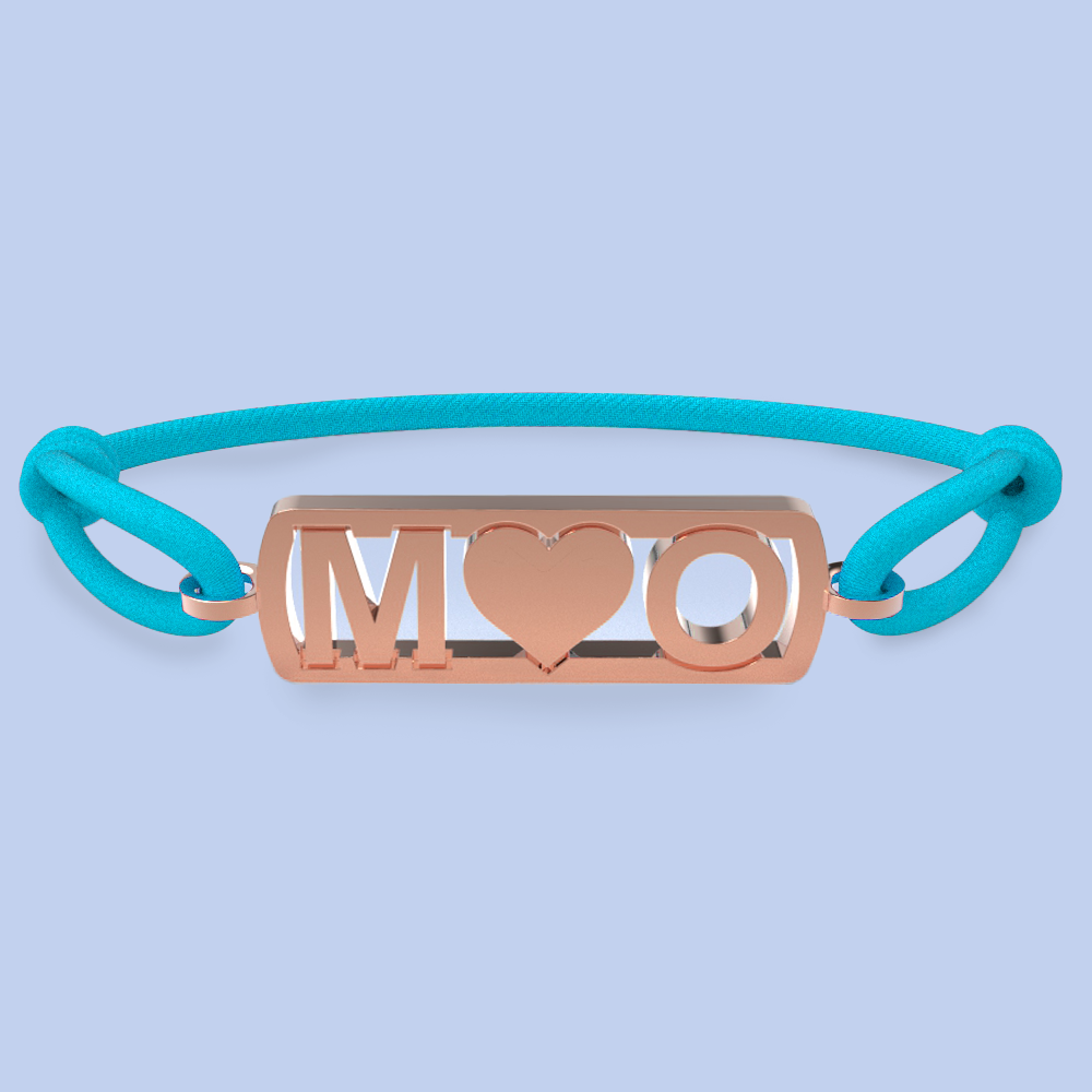 Initialen armband met hartje