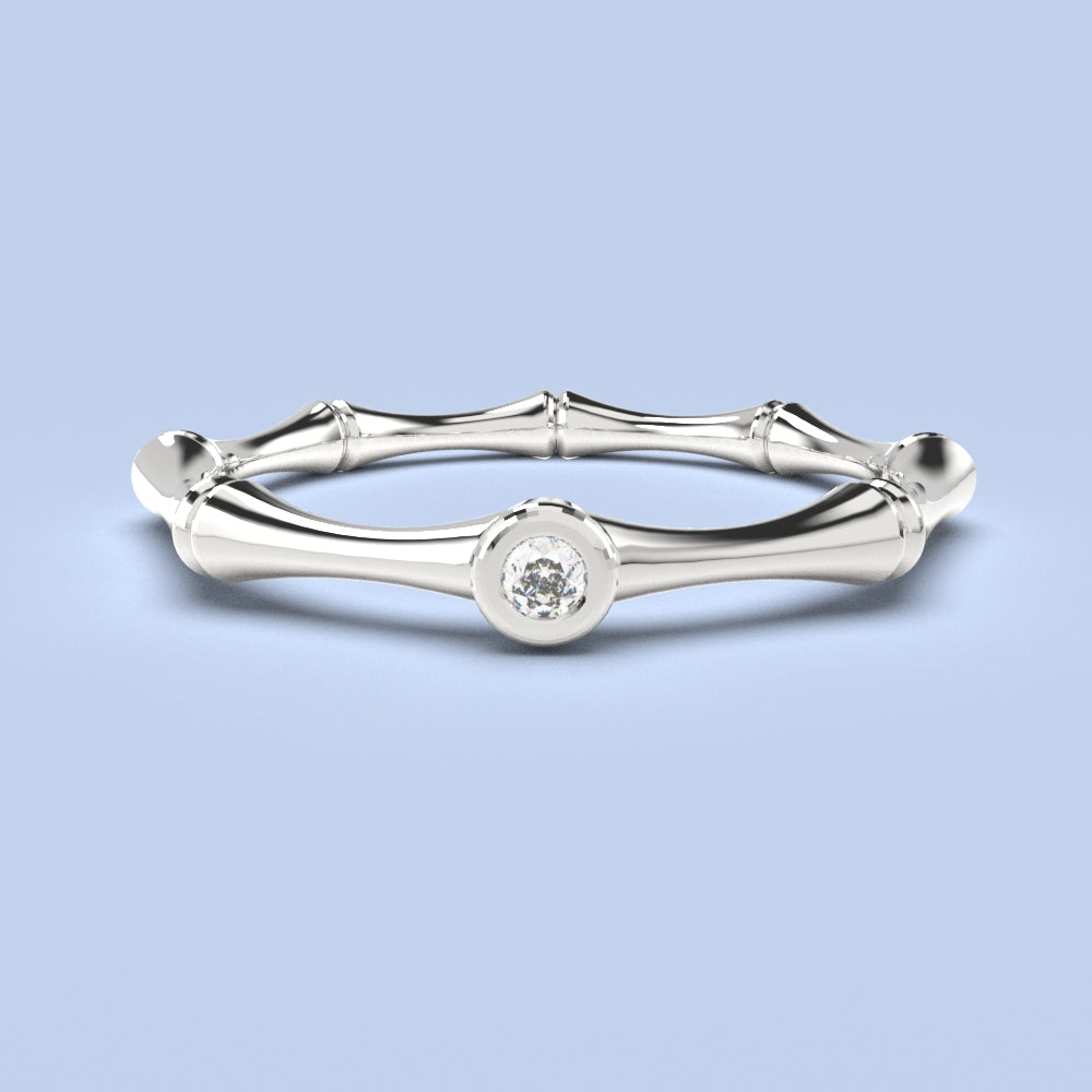 Bamboo ring with diamond