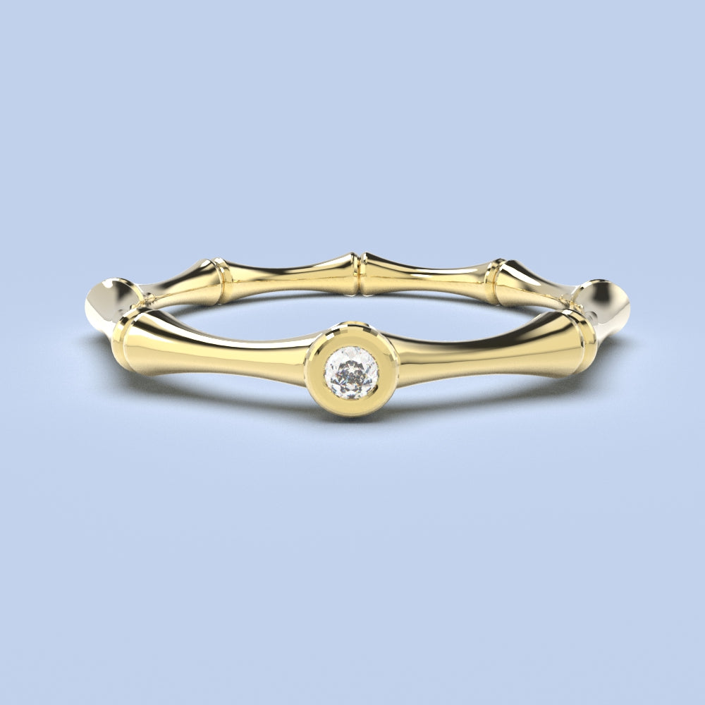 Bamboe ring met diamant