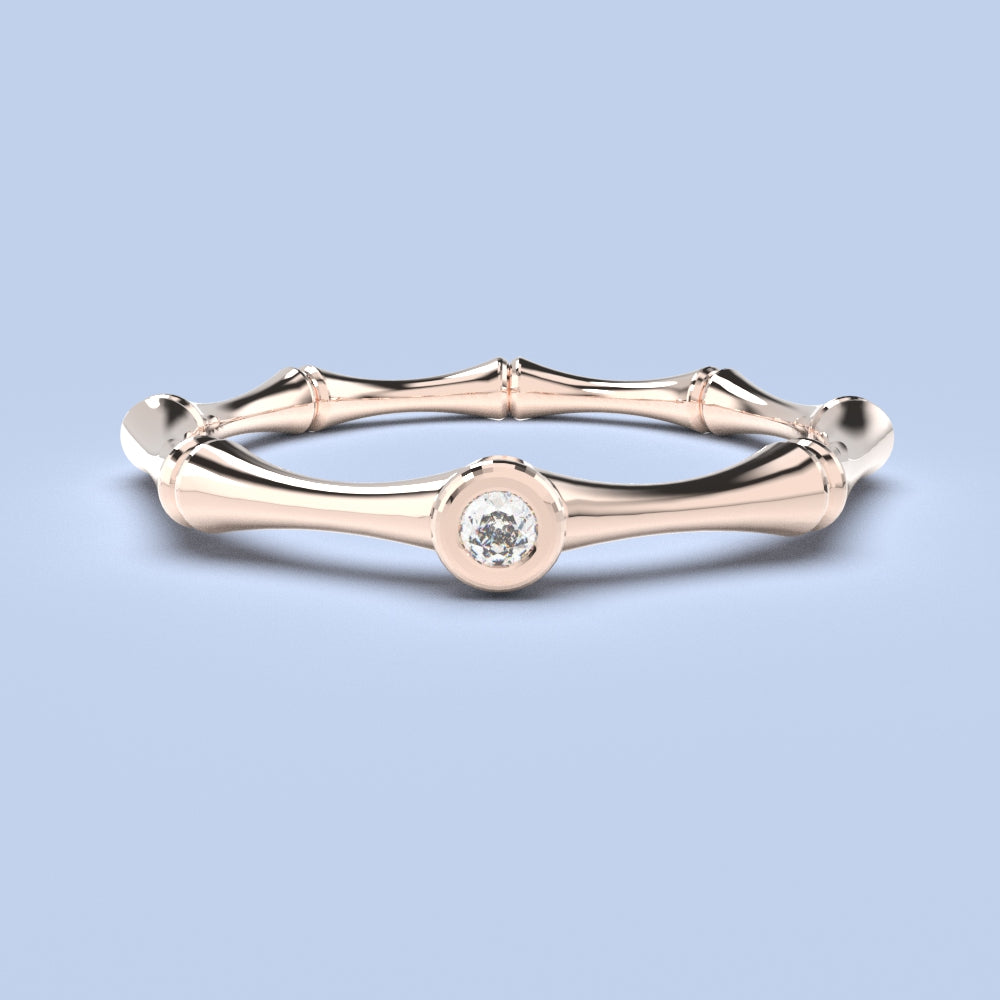 Bamboe ring met diamant