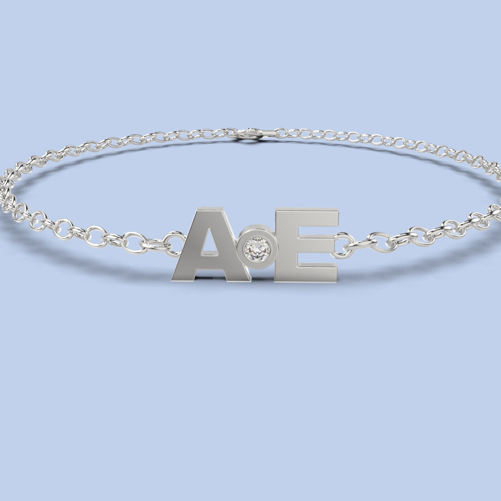 Letters bracelet with diamond 