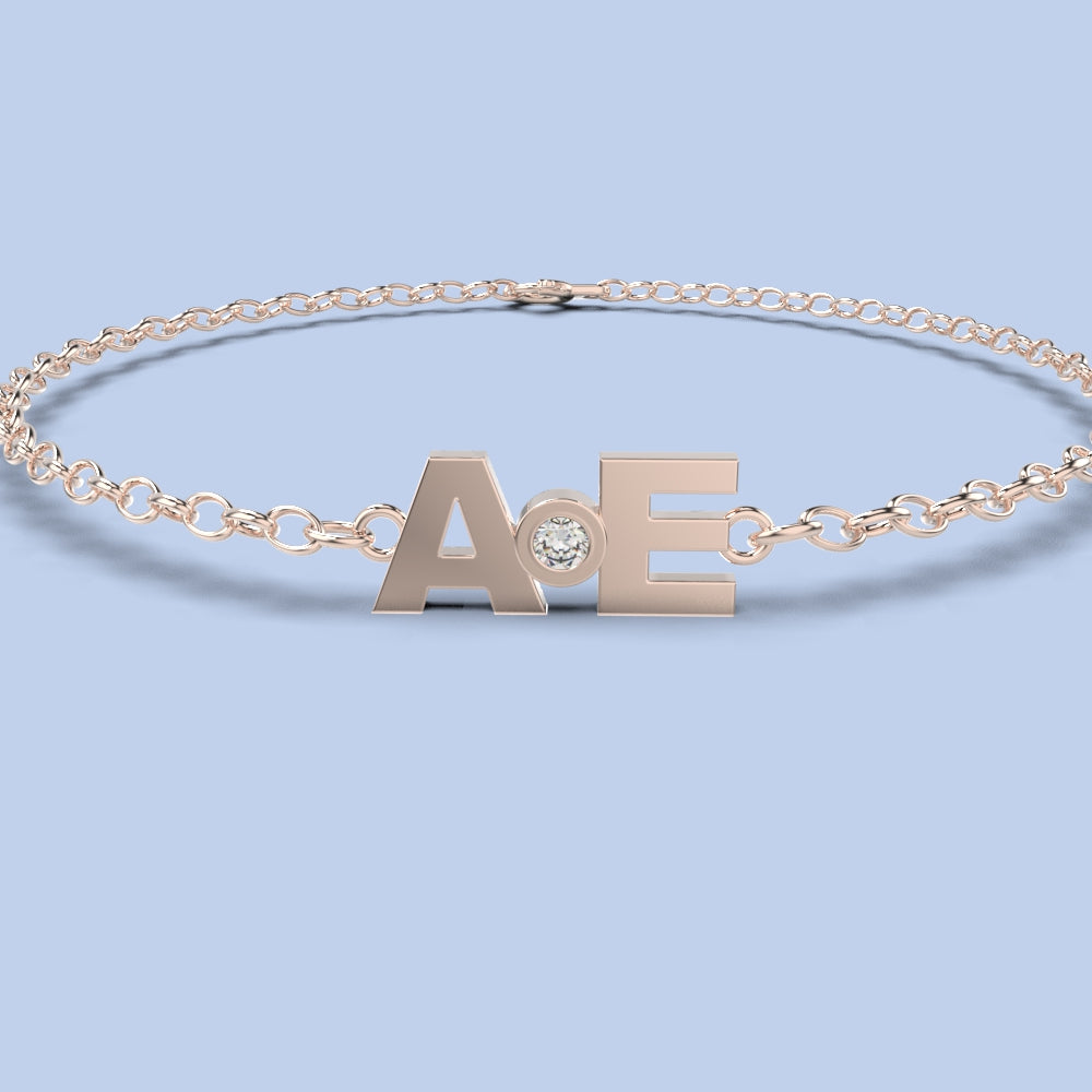 Letters armband met diamant