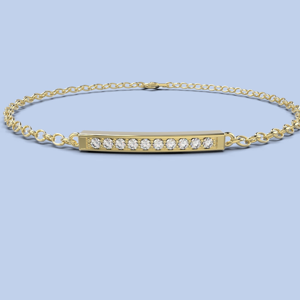 Plaat armband met diamant