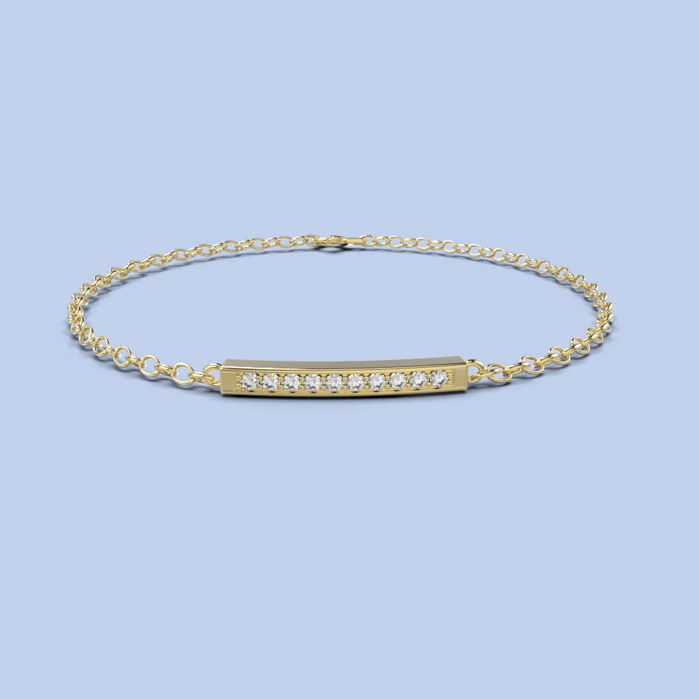 Plaat armband met diamant