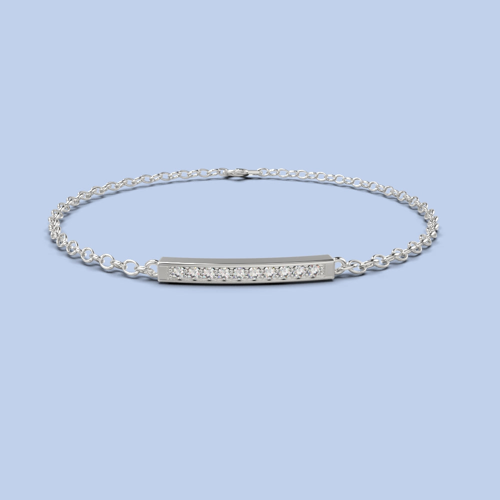 Plate bracelet with diamond