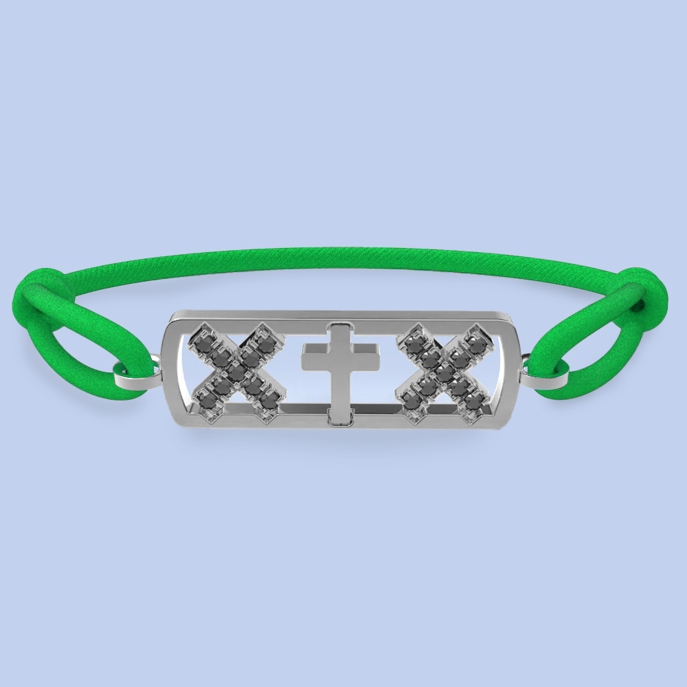 Amsterdam black diamond cross bracelet
