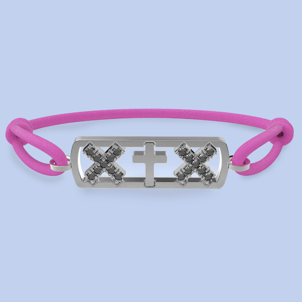 Amsterdam black diamond cross bracelet