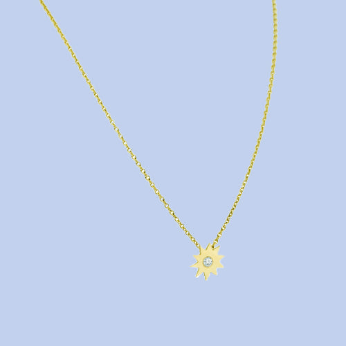 Sun necklace with diamond