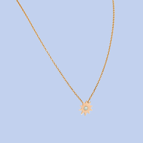 Sun necklace with diamond