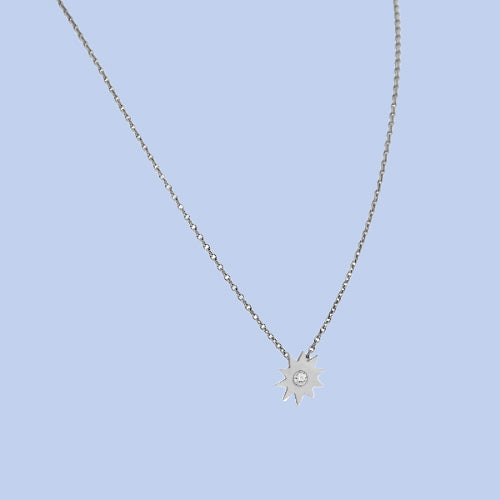 Sun necklace with diamond