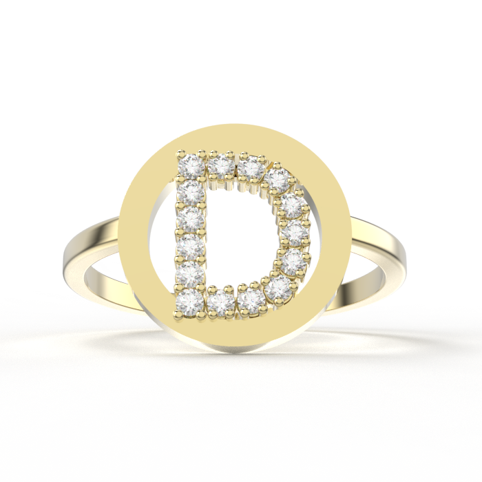 Diamanten letter ring