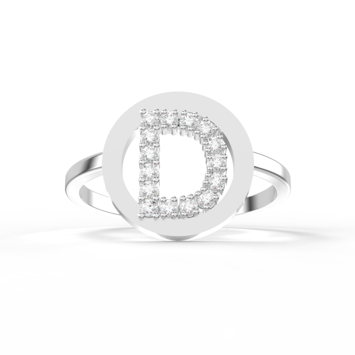 Diamond letter ring