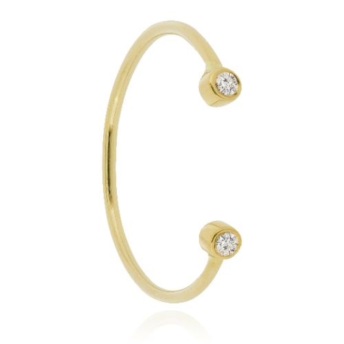 Open ring met twee diamanten