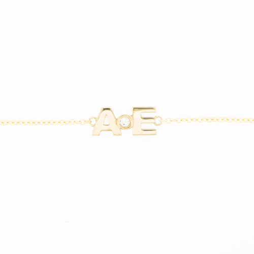 Letters armband met diamant
