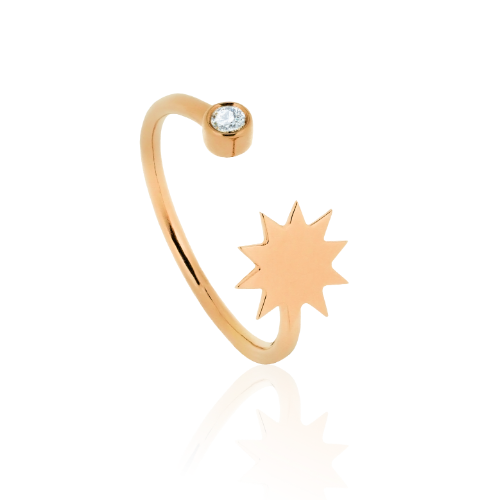 Zon open ring met diamant