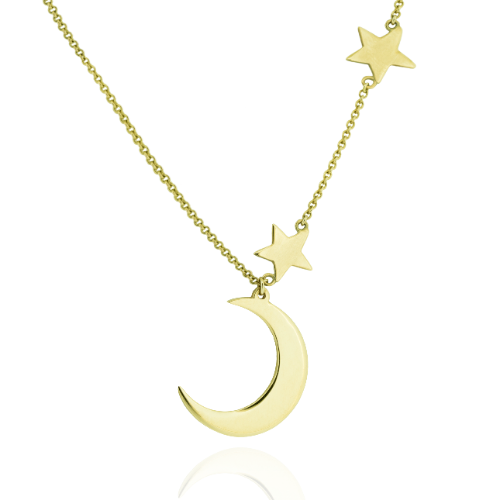 Moon necklace with stars