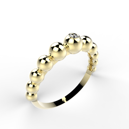 Bolletjes ring met diamant