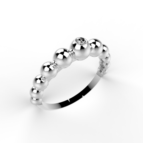 Bolletjes ring met diamant