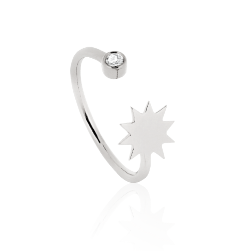 Zon open ring met diamant