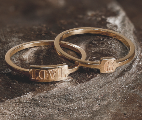 Letter ring engraved