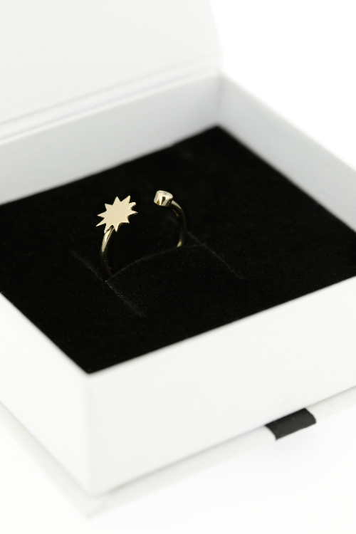 Zon open ring met diamant