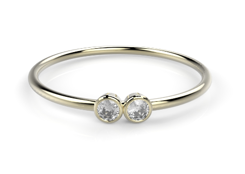 Ring met twee diamanten