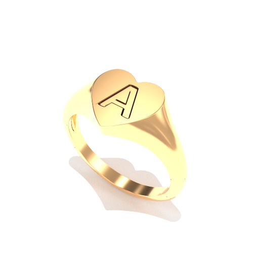 love signet ring with letter