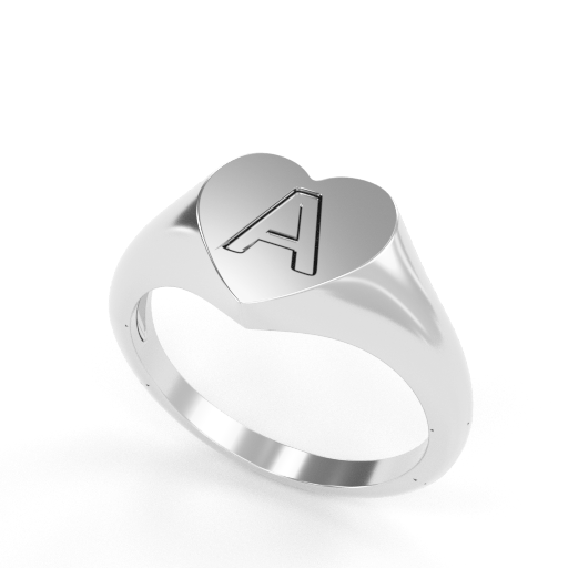 love signet ring with letter