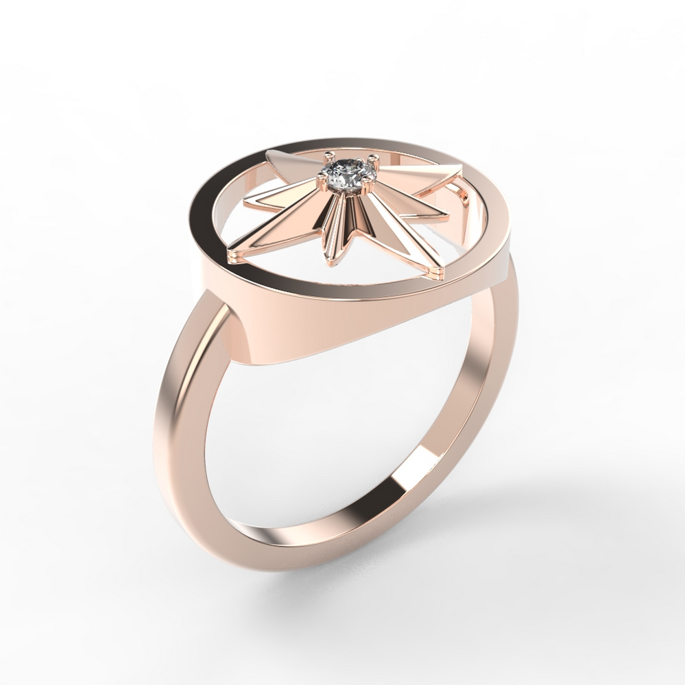 Ring star met diamant