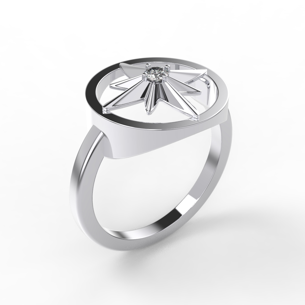Ring star met diamant